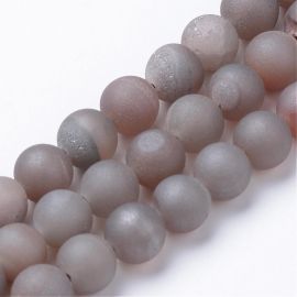 Ahhaat druzy helmed, 8 mm, 1 haru