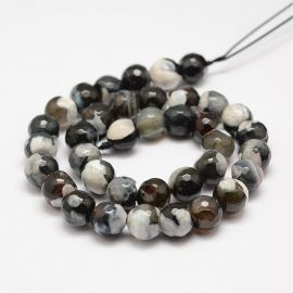 Dabīgas ahāta krelles, 10 mm., 1 pavediens