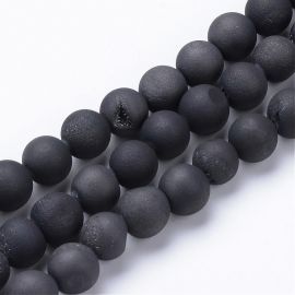Agate druzy beads, 10 mm., 1 strand 