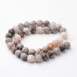 Natural bamboo agate beads, 10.5 mm., 1 strand AK1444
