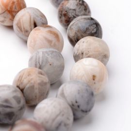 Dabīgas bambusa ahāta krelles, 10,5 mm., 1 dzīsla