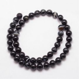 Natural beads of the ribbon agate, 12 mm., 1 strand 