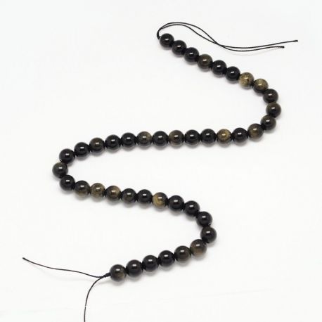 Looduslikud obsidiaani helmed, 8 mm., 1 haruga AK1473
