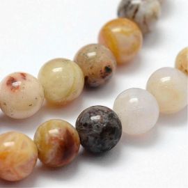 Dabīgas bambusa ahāta pērles, 6 mm., 1 dzīsla