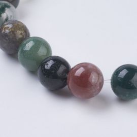 Dabīgas indiešu ahāta pērles, 8 mm., 1 pavediens
