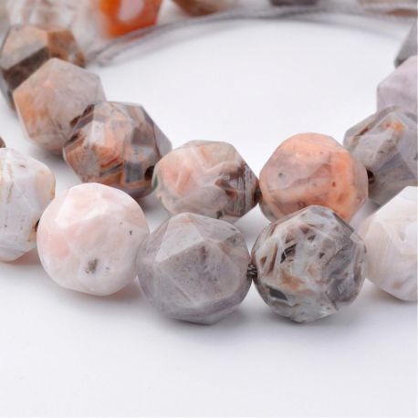 Natural bamboo agate beads, 10-12 mm., 1 strand AK1479