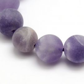 Dabiskas ametista krelles, 12 mm., 1 dzīsla