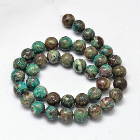 Ocean agate beads, 10 mm., 1 strand AK1446