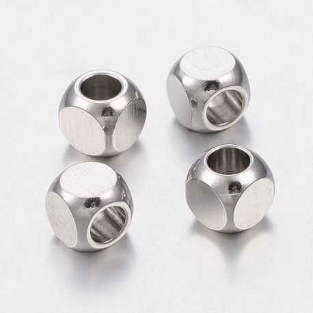 Stainless steel 304 spacer, 4x4x4 mm., 10 pcs. 1 bag II0404