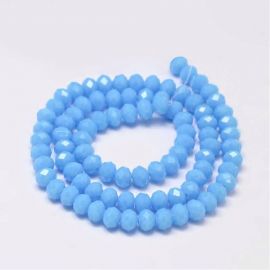 Glass beads, 6x4 mm., 1 strand