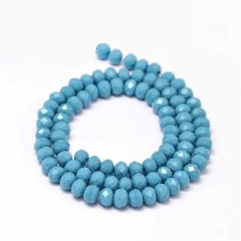 Glass beads, 6x4 mm., 1 strand