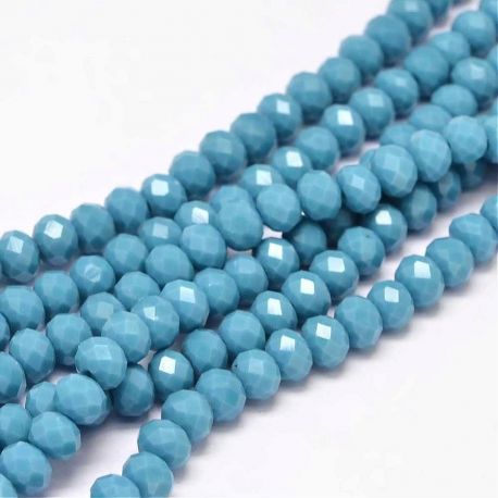 Glass beads, 6x4 mm., 1 strand KK0284