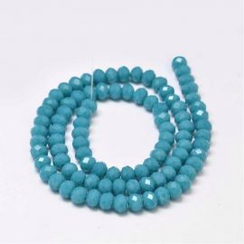 Glass beads, 6x4 mm., 1 strand