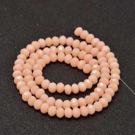 Glass beads, 6x4 mm., 1 strand