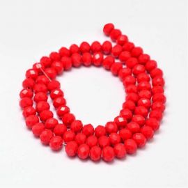 Glass beads, 6x4 mm., 1 strand