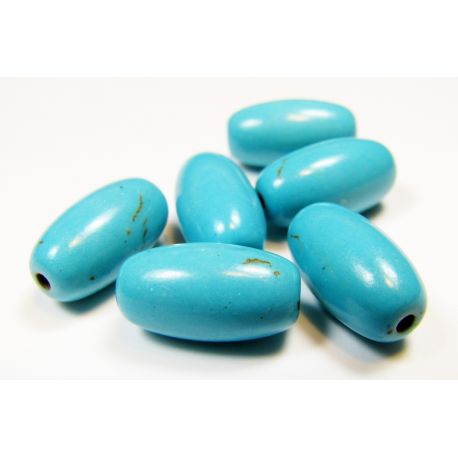 Houlito beads turquoise - azure color 7x14 mm, rice shape