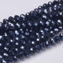 Glass beads, 10x7 mm., 1 strand KK0292