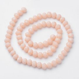 Glass beads, 10x7 mm., 1 strand