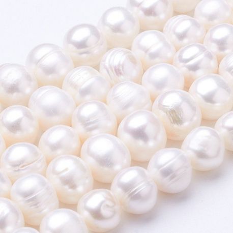 Dabiskas saldūdens pērles, 9 mm., 1 pavediens GP0080