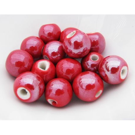 Ar rokām darinātas keramikas pērlītes, 14 mm., 1 gab. KK0200