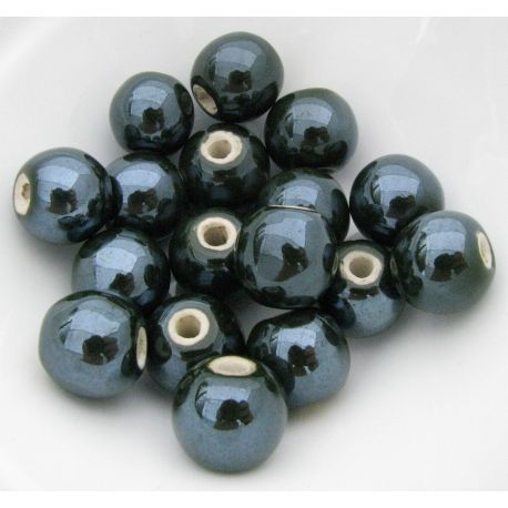 Handmade ceramic beads, 14 mm., 1 pcs. KK0202