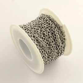 Цепь из нержавеющей стали 304, 4x3x0,8 мм., 1 рулон
