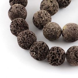 Dabīgas lavas krelles, 16 mm., 4 gab. 1 soma KK0303