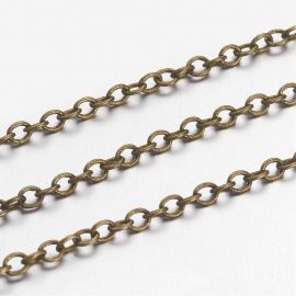 Messingkett, 2x1,5x0,5 mm., ~ 10 meetrit 1 rull