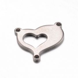 Stainless steel connectors "Heart", 18x16x1.5 mm., 1 pcs.