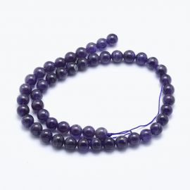 Natural Amethyst beads, 8 mm., 1 strand 