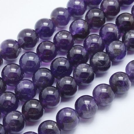 Natural Amethyst beads, 8 mm., 1 strand AK1484