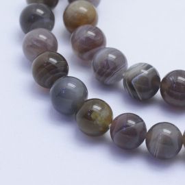 Natūralūs Botsvanos agato karoliukai, 8 mm., 1 gija