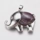Natural Amethyst pendant "Elephant", 37x29x10 mm., 1 pcs. PK0057