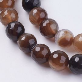 Natural striped agate beads, 10 mm., 1 strand 