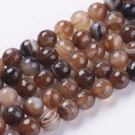 Natural striped agate beads, 10 mm., 1 strand 