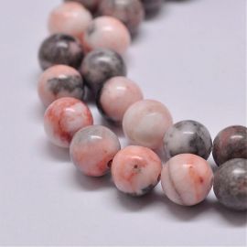 Natural beads from zebra jaspi, 8-9 mm., 1 strand 