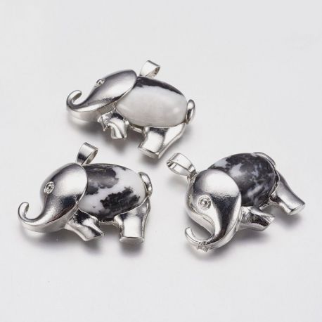 Dabiskā zebras skava "Elephant", 29x37x10 mm., 1 gab. PK0056