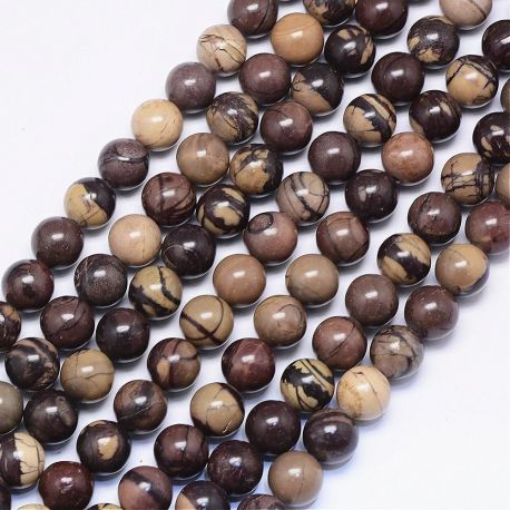 Natural beads of zebra Jaspi, 10 mm., 1 strand AK1536