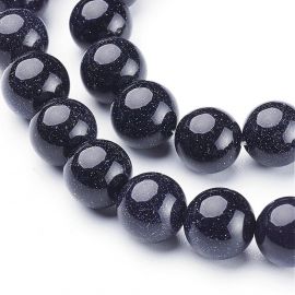Synthetic Cairo night beads, 10 mm., 1 strand 