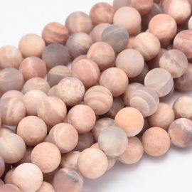 Natural solar stone beads. Brownish-gray-white size 8 mm