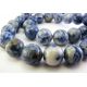Lapis Lazuli beads bluish - white with yellowish spots round shape 10mm
