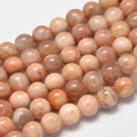 Natural lunar stone beads. Brownish-gray-white size 8 mm