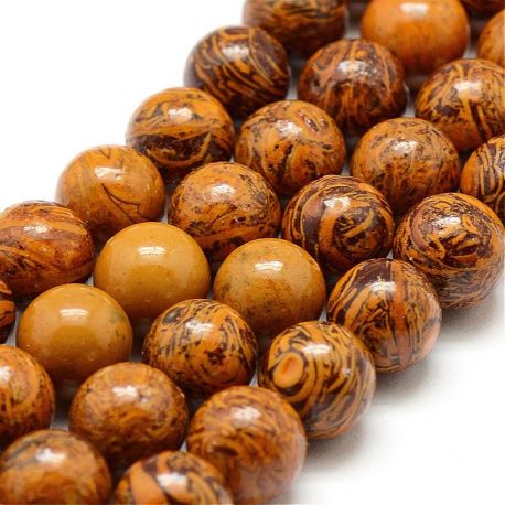 Natural Jaspio beads, 10 mm., 1 strand AK1542