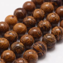 Natürliche Jaspio-Perlen, 10 mm, 1 Strang