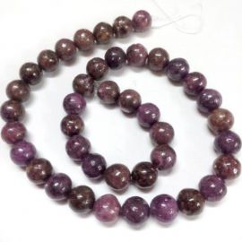 Natūralūs Lepidolito karoliukai, 8 mm., 1 gija
