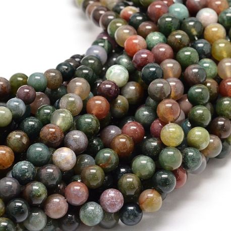 Natural Indian Aat beads, 8-9 mm., 1 strand AK1513