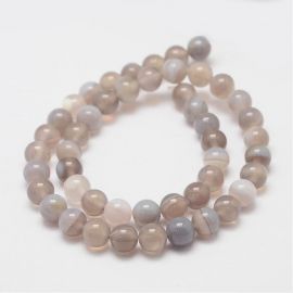 Looduslikud triibulised ahhaathelmed, 8 mm, 1 ahelaga