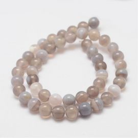 Natural striped agate beads, 8 mm., 1 strand 