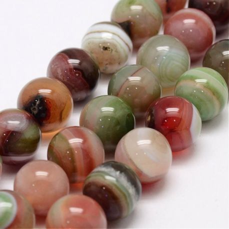Natural striped agate beads, 14 mm., 1 strand AK1511