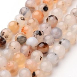 Natural agate beads, 8 mm., 1 strand 